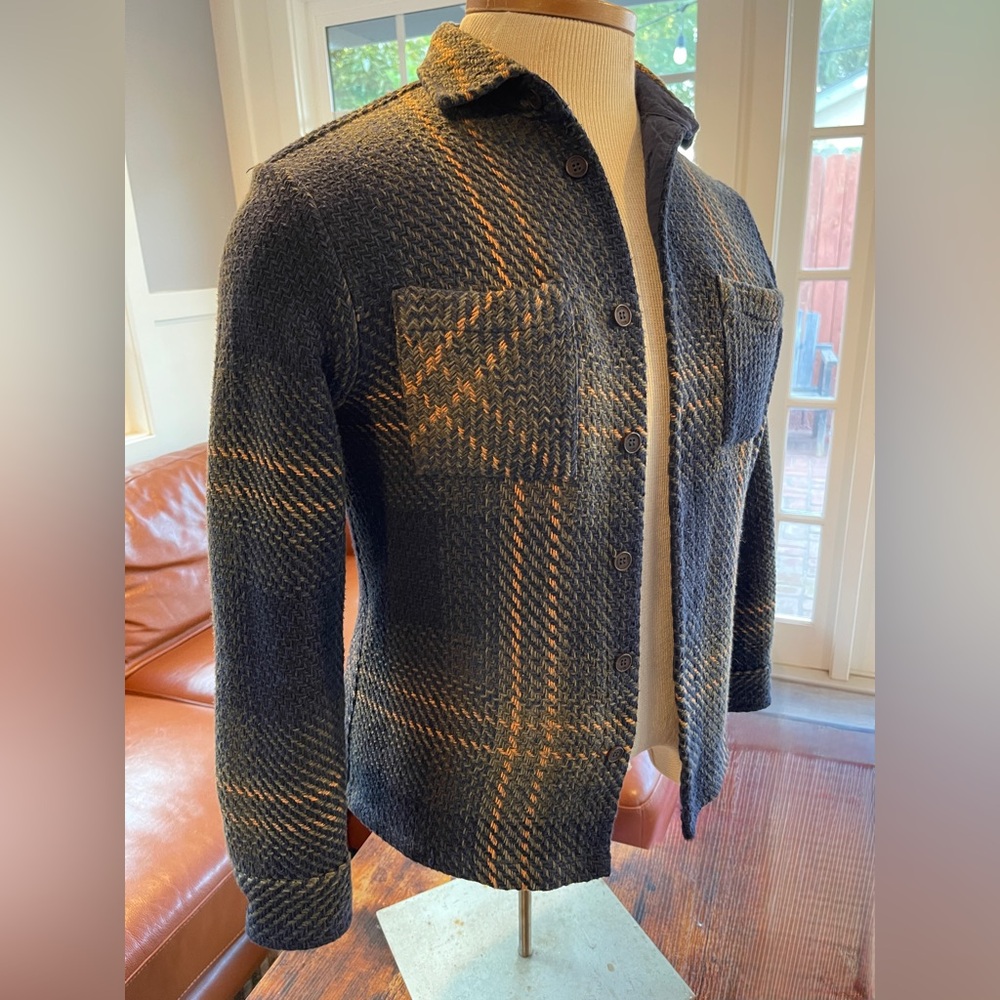 Men's Black and Brown Plaid Sweater